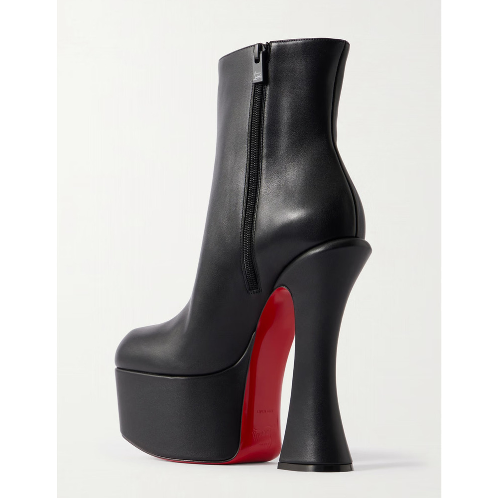 Christian Louboutin Aquabootie 160 Black Leather Platform Block Heel Bootie 36 - Picture 13 of 16